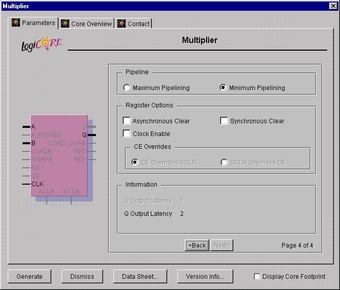 Xilinx, Inc. Figure 7: Final Parameterization Screen from the result. The default width is for the full output result.