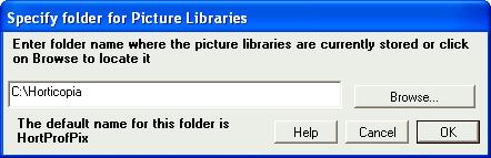 (c) Plant Library Locator When the Plant Library Locator is started, it will prompt for the location of the picture libraries.