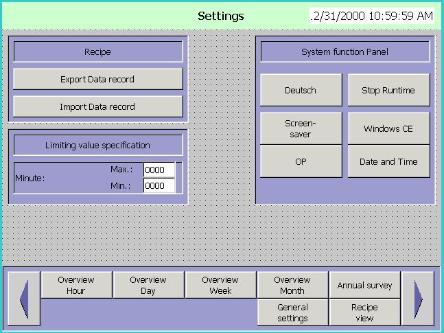 "06_Recipe_Display": "Recipe view" In this screen display you can retrieve all power data acquired and stored over a period of