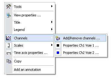 The menu features the following items : Tools : selection of tools (also available in the tool bar). View properties : open the view properties window. Title : Display or hide the campaign title.