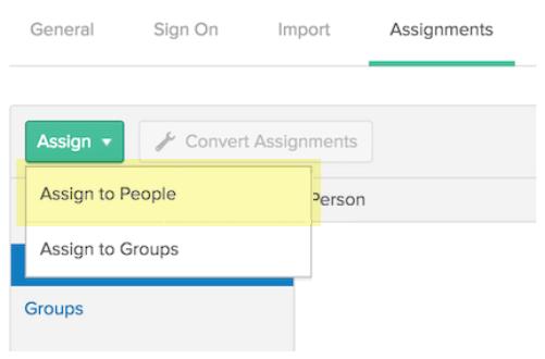 An Assign Example Application to People dialog will open.