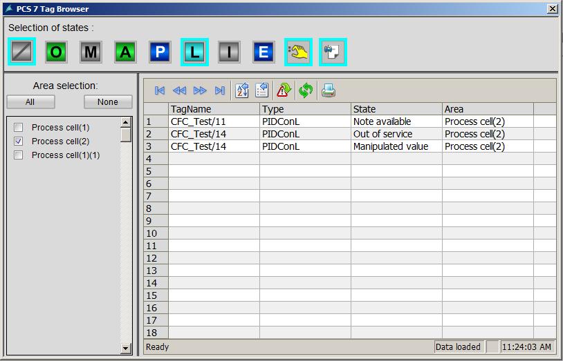 Process control runtime 9.8 System operator input Procedure 1. Click the button. The PCS 7 Tag Browser opens.