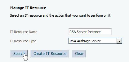 Configure the RSA Server Instance IT Resource During the installation process, the installer creates the RSA Server Instance IT Resource.