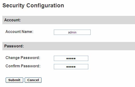8.1.3 Changing Login ID and Password To change the login ID and password: 1. In the left menu, click Security Configuration.