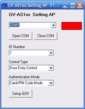 3 GV-AS120 Controller To define ID number, control type and authentication mode Using the GV-AS120 Setting AP in the GV-ASManager folder, you can define the ID number of multiple GV-AS120 connected