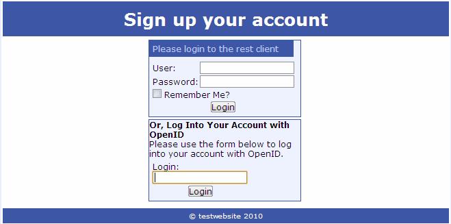 Figure 35 Login page with all features Figure 36 Open-ID login Logout unit A logout unit locates in the right