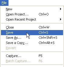 From the top menu, choose File > Close. This is how you close a project.
