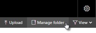 Source Description Upload Manage Folder Opens file explorer to find and select a file to upload.