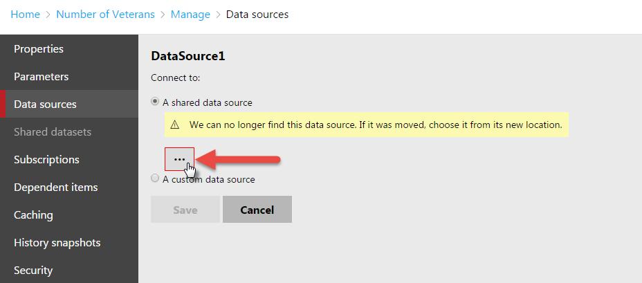 Figure 2-12: Data sources tab, choose a new data source 4.