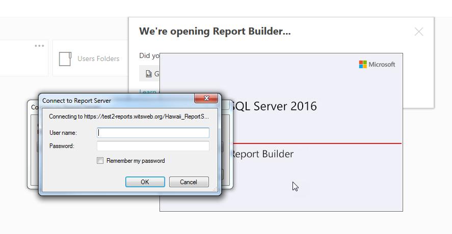 In Internet Explorer, use one of the options listed above to launch Report Builder. 2.