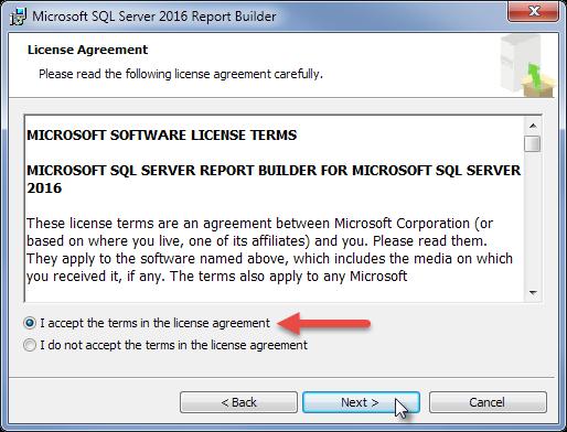 8. On the License Agreement screen, read the license agreement, click accept, then click Next. 9.