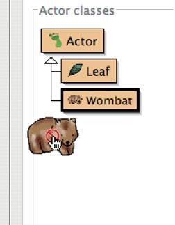 Right-click 2 on the Wombat class, and you will see the class menu pop up (Figure 1.3a).