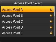 Press the Up or Down arrows to select your access point (router) name. Press the OK button.