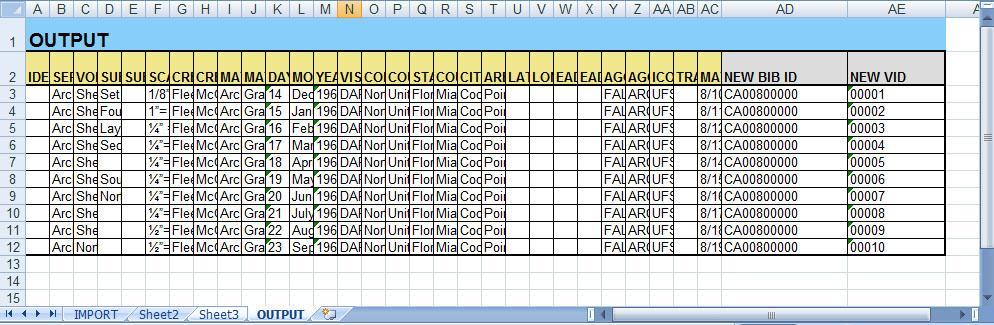 Figure 5: New Output Sheet in Excel File If your input file was a CSV file, another file