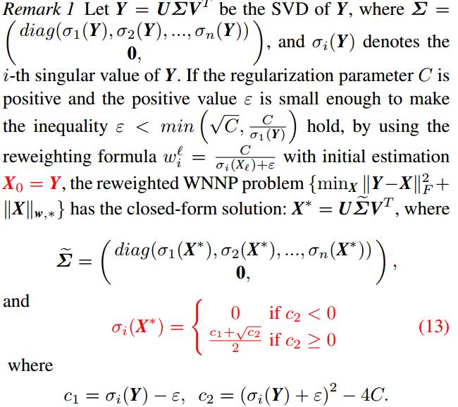 WNNM for image denosing Weights setting Reweighting strategy to promote sparsity w i = C σ