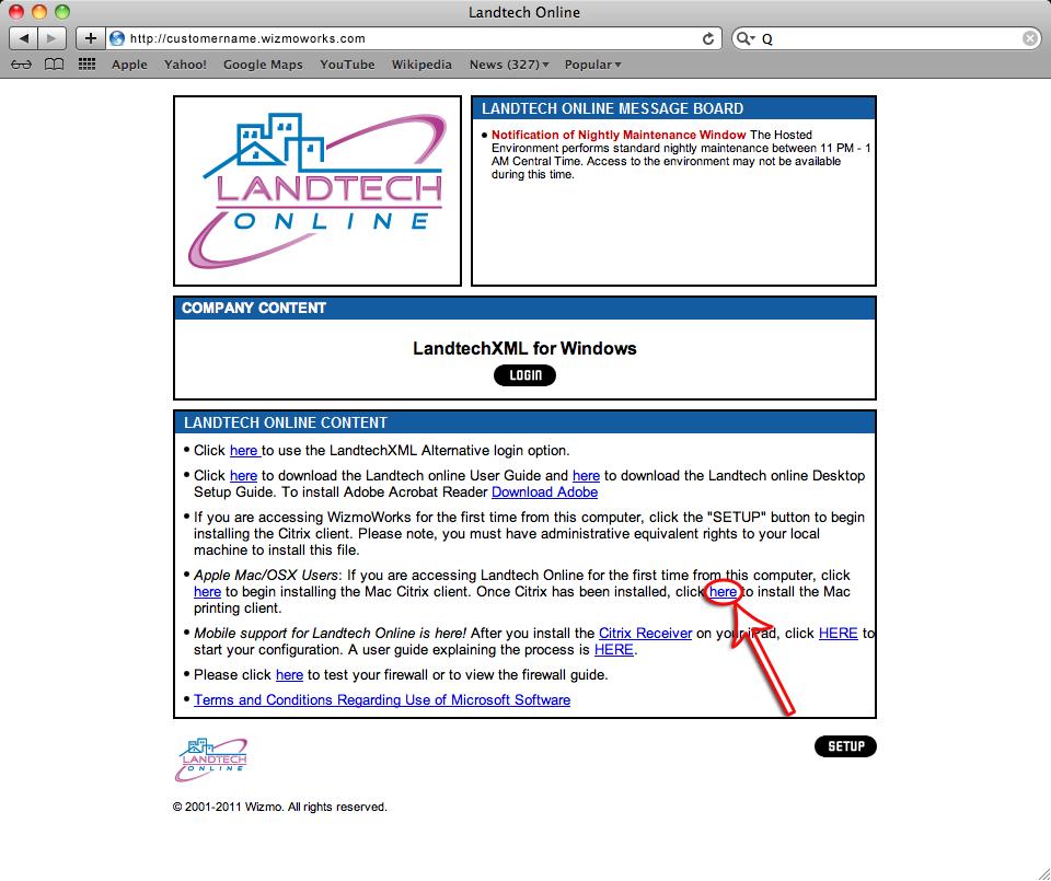 11. Return to the Customer Launch Page (CLP) via your Internet browser.