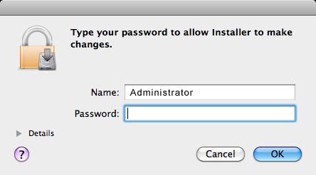 password and click OK.