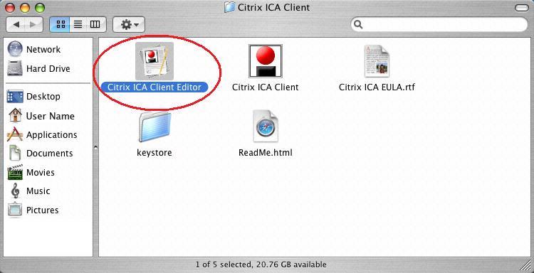 Select Citrix ICA Client