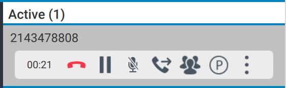 Once a call is active (either a call you ve placed or a call you ve received), a toolbar appears that provides additional control over the call.