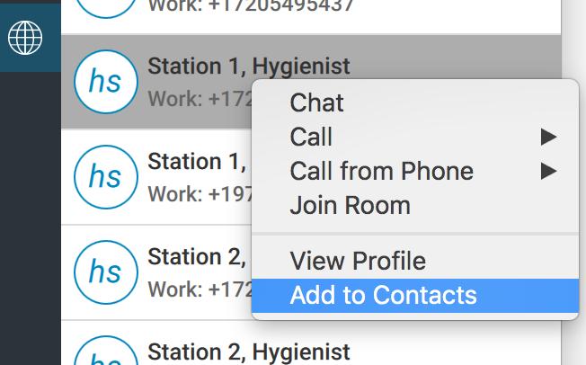 To add someone as a contact, control-click or right-click on that contact and choose Add to Contacts.