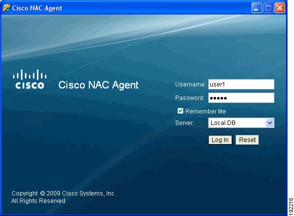Chapter 10 Cisco NAC Agent Figure 10-35 Windows Agent Login Dialog 2.