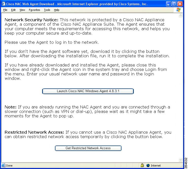 Cisco NAC Agent Chapter 10 Figure 10-2 Login Page 2.