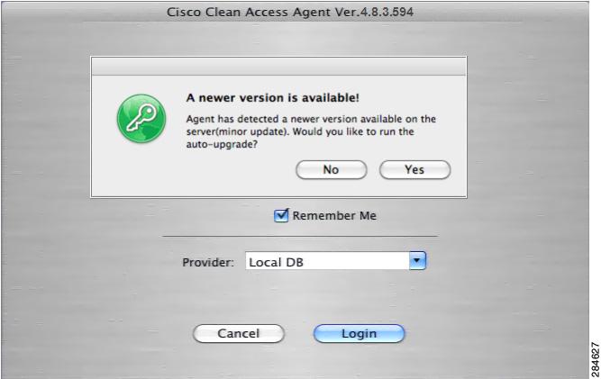 Auto-Upgrade for Already-Installed Agents: When the Mac OS X Agent is already installed, users are prompted to auto-upgrade at each login, unless you disable upgrade notification.