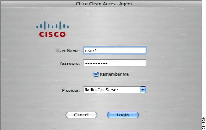 Mac OS X Clean Access Agent Chapter 10 Figure 10-85 Mac OS X Login Dialog 2.