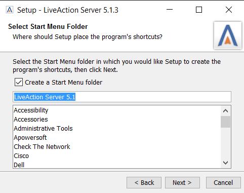 Step 9: If desired, select and name a Start Menu folder. Then, select either Automatic or Manual service start-up option.