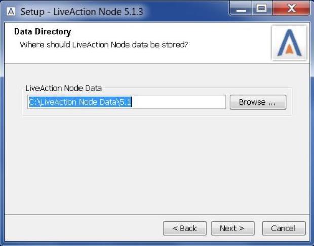 Step 6: Enter your Node data directory (this could be found in Step 1: Upgrading the LiveNX Node).