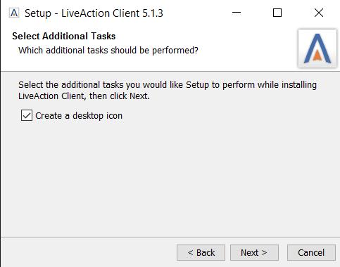 Step 5: Click Next on the Client setup, Select Additional Tasks page to accept the