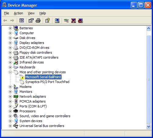 Update Driver Disable Uninstall Scan for hardware changes Properties Figure 2: Disabling of Microsoft Serial BallPoint (3) Connect the included GPS antenna to the EVA1080 and make sure that the