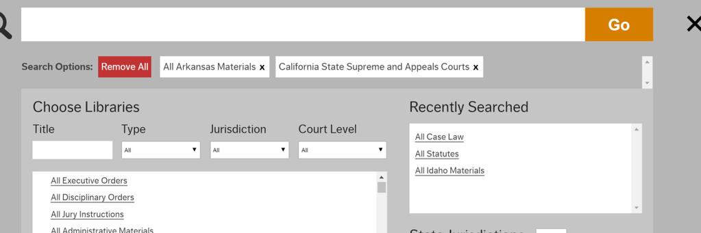 Select a Specific Jurisdiction for Your Search Scroll down to the middle of the Advanced Search page to the heading Select Jurisdiction.