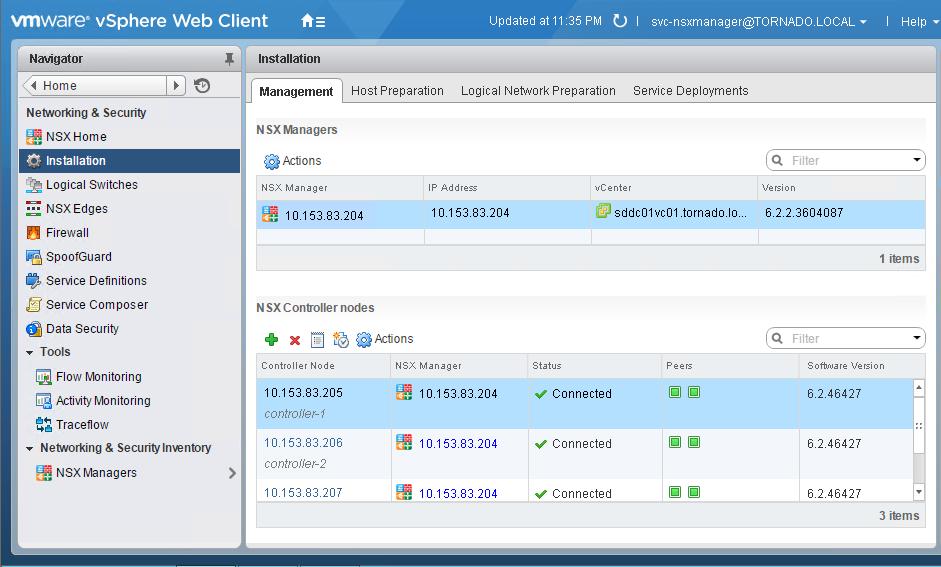 Setting Cluster/Resource Pool Datastore Folder Connected To IP Pool Password Confirm Password Value Edge ResPool SDDC-VSAN01-SDDC01 Discovered virtual machine vds-sddc-internal-management