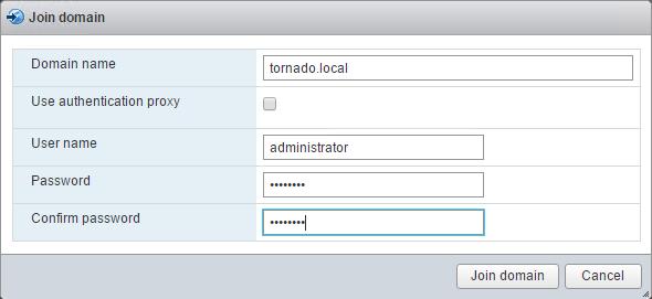 13 Adjust vsphere host settings 1. 2. 3. 13.1 Add ESXi hosts to the active directory domain Log in to the sddc01esx01.tornado.local vsphere Host client using the IP 10.121.226.216.