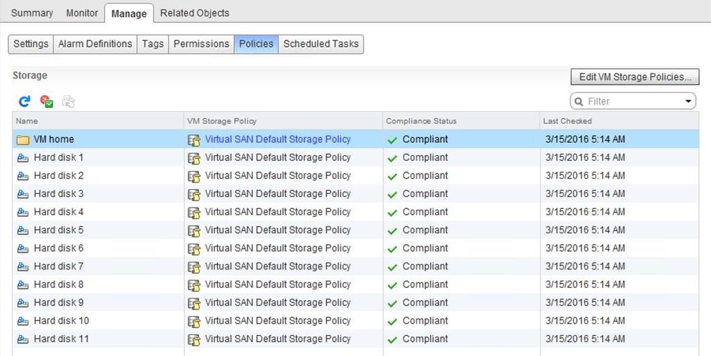 Repeat the step to apply the Virtual SAN Default Storage Policy on the sddc01dc01, sddc01dc02, sddc01ca01, and sddc01vc01 virtual machines. 22 Enable vsphere HA for the Cluster 1. 2. 3. 4.