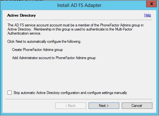 Your computer is joined to a domain, and the Active Directory configuration for securing communication between the AD FS adapter and the Multi-Factor Authentication service is incomplete.