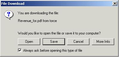 126 To save a document: 1. Open the document you want to save. The save option appears above the open document. 2. Click Save. The save options page appears. 3.