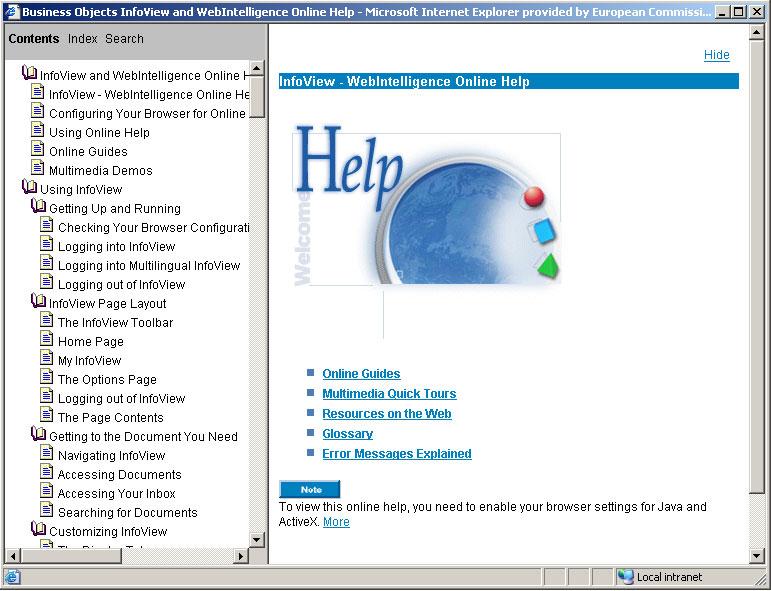 The Help pages From anywhere within the system, click the Help icon on