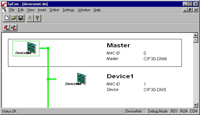 Online Functions 74/134 6.5.2 Debug Mode 6.5.2.1 The Debug Window First you have to select the Master device by clicking on it. Then select the menu item Online > Start Debug Mode.