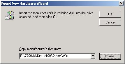DRIVER INSTALLATION Windows 2000 (Continued) o slabbus.inf in the Win folder, then click [Open]. The folder construction: 7200UsbDrv_v100 Driver Win!
