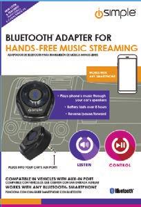 Includes: Bluetooth AUX adapter with charger cable and 3.5mm extension cable. Features Compatible with any standard 3.