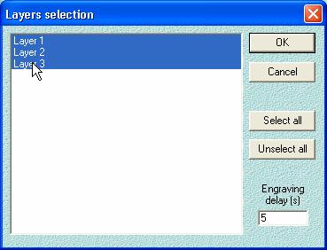 1. Selection GravoStyle5-Laser Introduction Layer Window You can select the layers you wish to send
