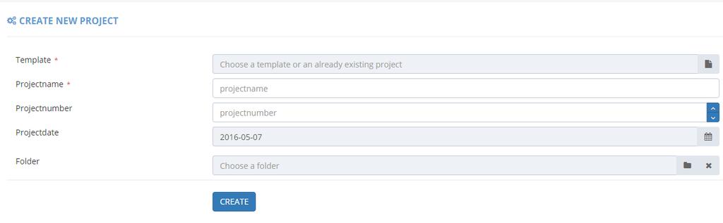 existing project. This screen will allow you to name, number and date your new project. You will also have the option to save the project in a folder of your choosing.