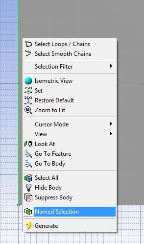 On the upper tools bar, select the icon corresponding to Selection Filter: Edges. Place the mouse near the left end of the rectangle and left click to highlight it (green).