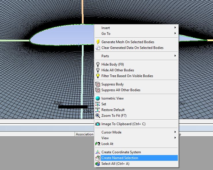 5.14. Select the four regions that make the airfoil, right click and