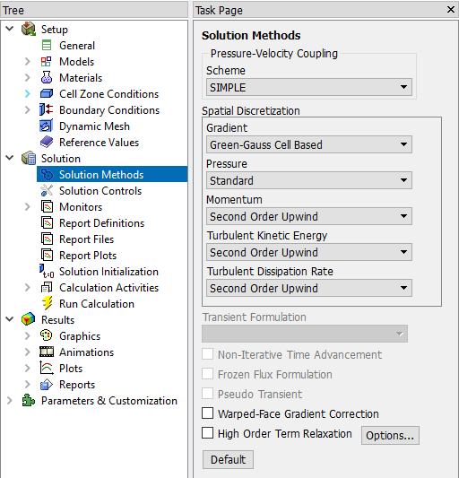 from EFD data. 6.10. Solution > Solution Methods.