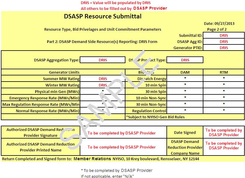 Sample DSASP Resource Report Section 2 Section 2 will ALWAYS be
