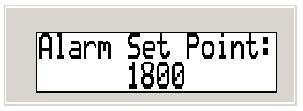 This screen will display the temperature set point for the HP2000, and it will allow the user to modify the temperature set point for the HP2000.