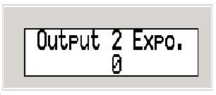 The Output 1 Exponent provides greater detail for the output. The valid range of values is zero to ten. To change the value, press the up arrow key once so that the number begins blinking.